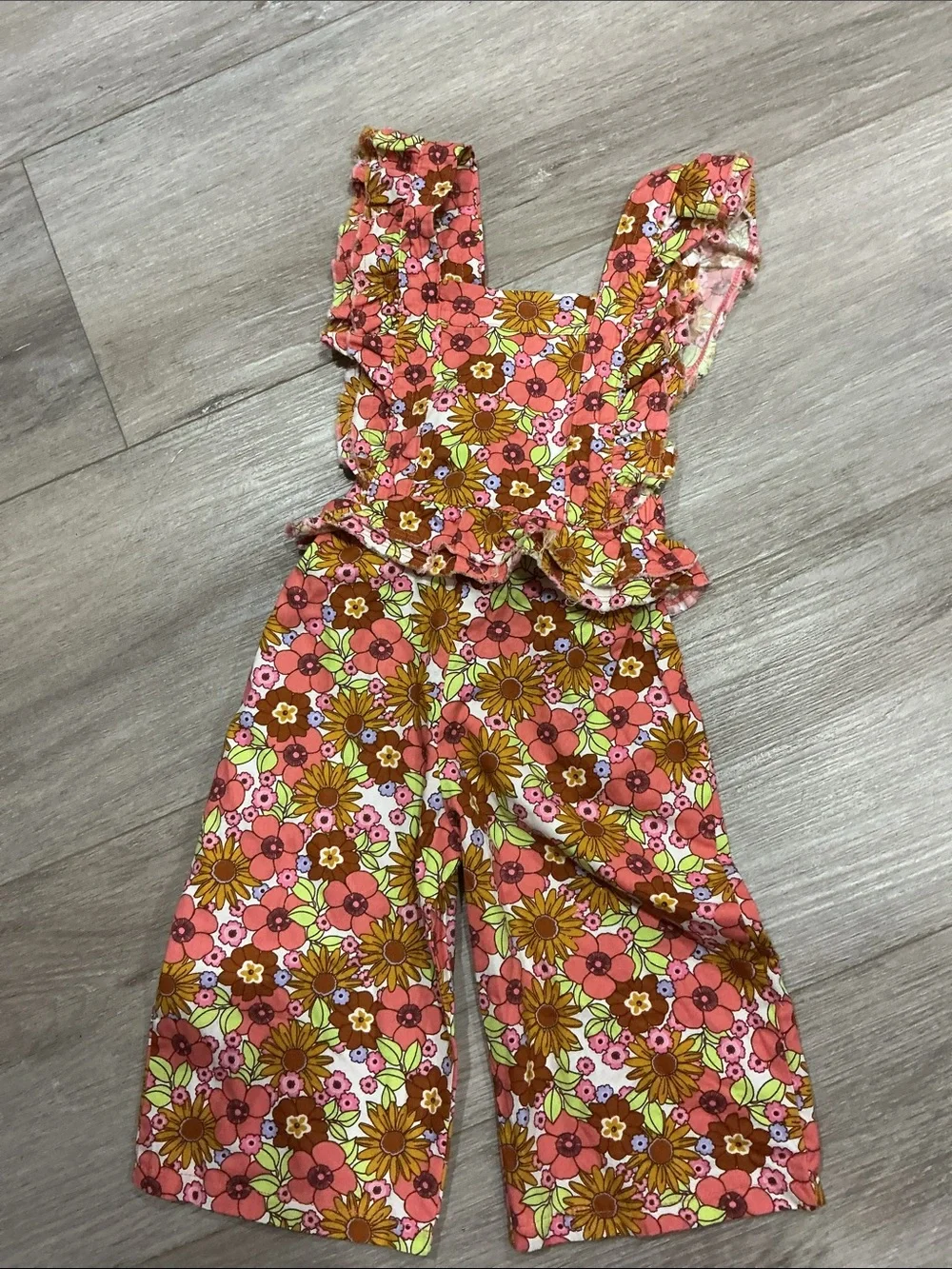 Carter's Pink Tank Bodysuit & Floral Ruffle Romper Set(wonder nation)